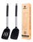 2 PCK Silicone Solid Turner,Non Stick Slotted Kitchen Spatulas,High Heat Resistant BPA Free Cooking Utensils,Ideal Cookware for Fish,Eggs,Pancakes (Black)